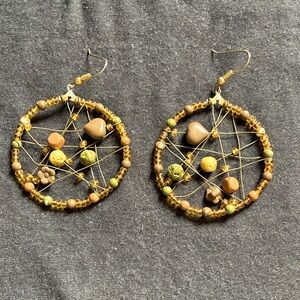 Artisan Beaded Dreamcatcher Earrings